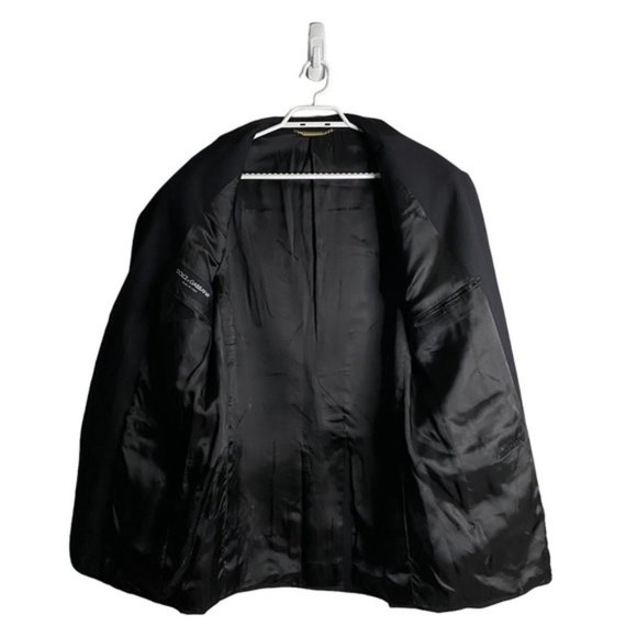 Dolce & Gabbana Men's Black Virgin Wool Single Breasted Notch Lapel Blazer - Picture 11 of 12